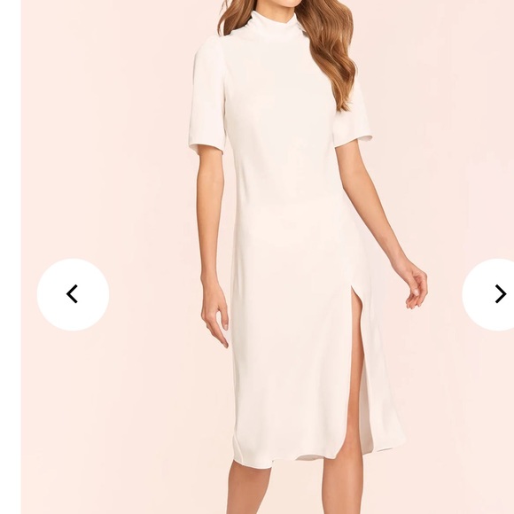 Amanda Uprichard Butler Dress Midi mock neck blue royal dress size small s - Picture 9 of 13